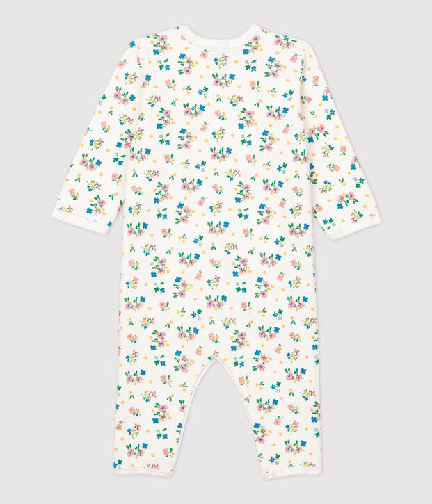 Babies' Floral Footless Cotton Sleepsuit white/multicolor